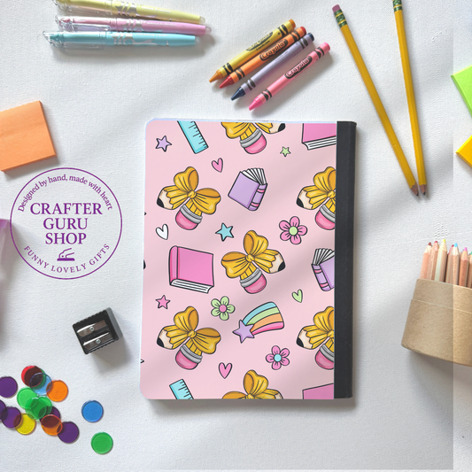 Rainbow & Pencil Custom Name Notebook🌈✏️CN0020