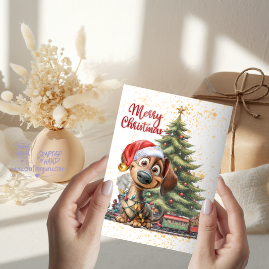 Funny Christmas Card – Tangled Lights Dog Merry Christmas Edition- CRD-CH-015