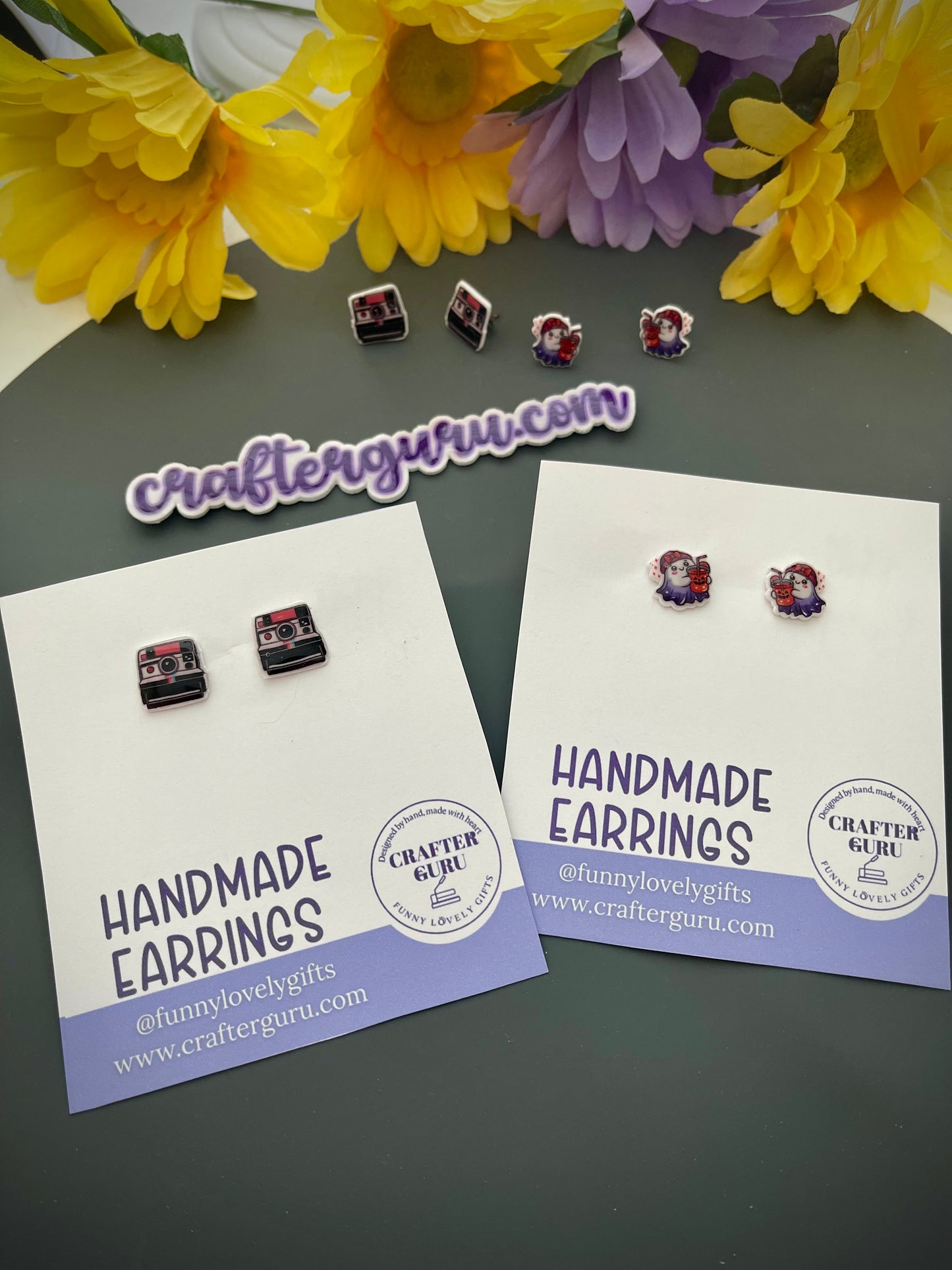 Retro Polaroid Camera Handmade Earrings