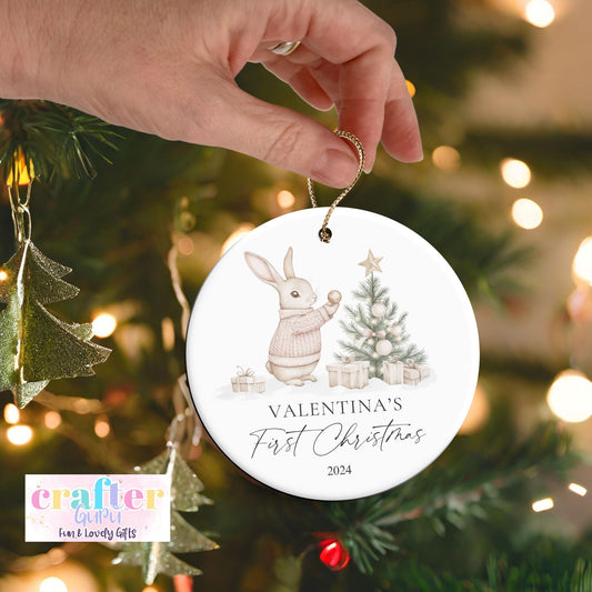 Baby's First Christmas Keepsake Ornament (light pink)