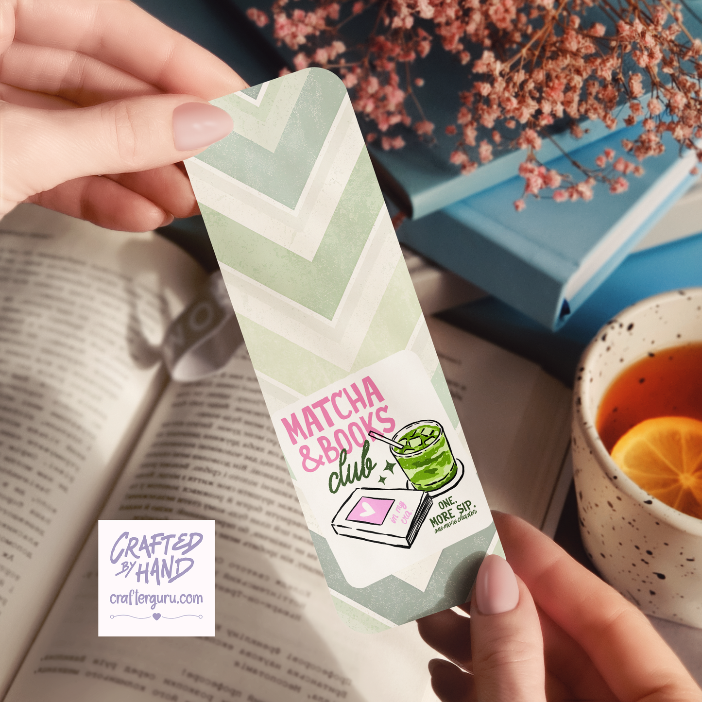Matcha & Books Bookmark – Cozy Book Lover Gift | BMK-001