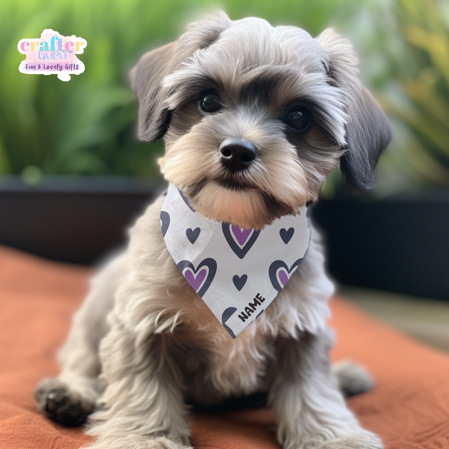 Purple Valentine Pet Bandana  #2007