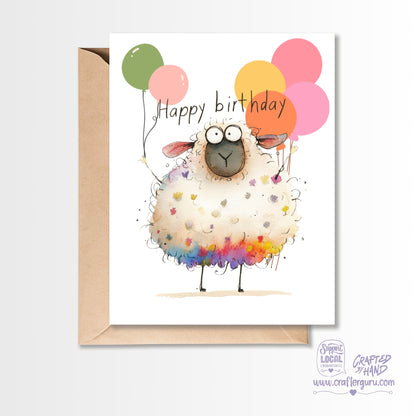 Happy Birthday Sheep Card GC-035