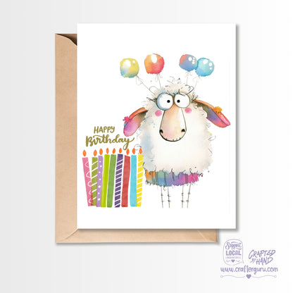 Sheep & Birthday Candles Card GC-037