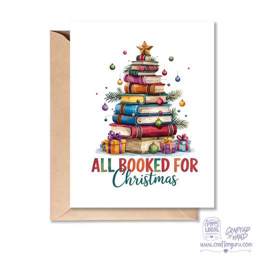 All Booked for Christmas – Book Lover Holiday Card – CRD-CH-026