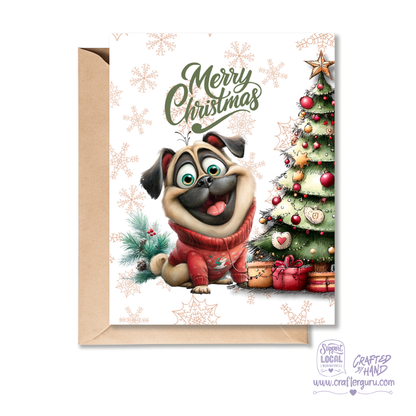 Cute Christmas Card – Merry Christmas Pug Edition- CRD-CH-014