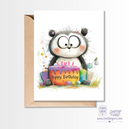 Happy Birthday Panda Cake Card GC-032