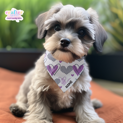 Purple Valentine Pet Bandana  #2008