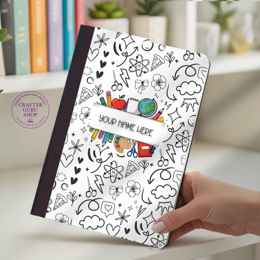 Personalized School Doodles Notebook ✏️🌈CN0012