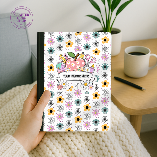 Personalized Floral Teacher Notebook 🌸🍎✏️CN0013