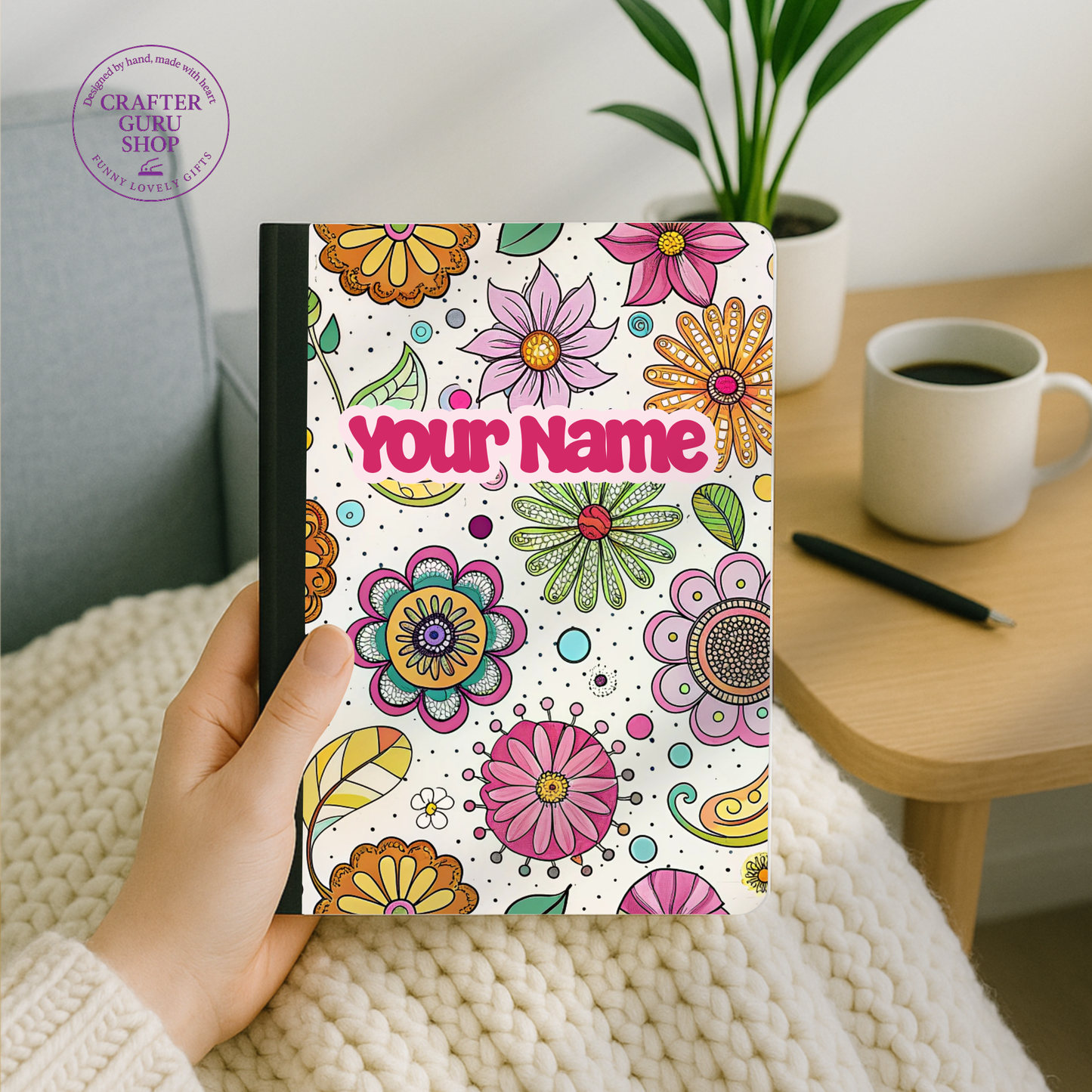 Floral Doodle 🌸🌼🌿 Custom Name Composition CN0015