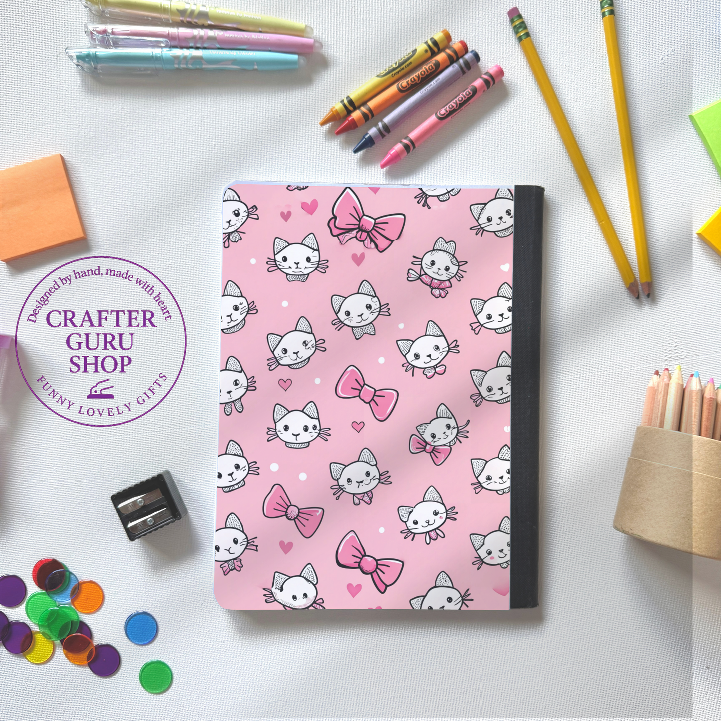 Personalized Pink Cat Notebook 🐱🎀💖 CN0016