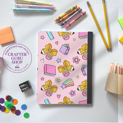 Rainbow & Pencil Custom Name Notebook🌈✏️CN0020