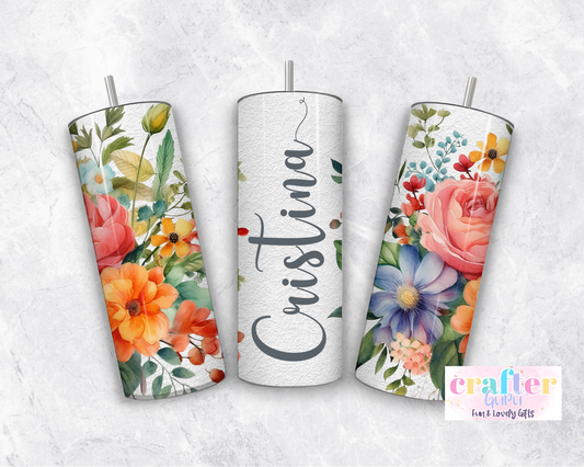 Personalized Name TumblerFlowers CGFLG13