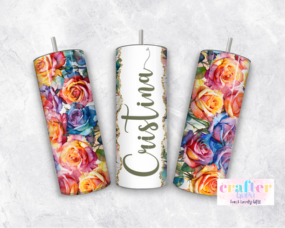 Personalized Name TumblerFlowers CGFLG14