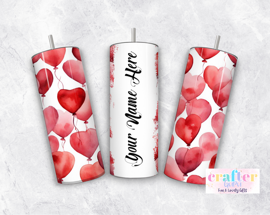 Personalized Name Tumbler Ballons Hearts CGFLG21