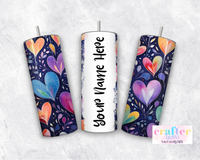 Personalized Name Tumbler Blue Hearts CGFLG22