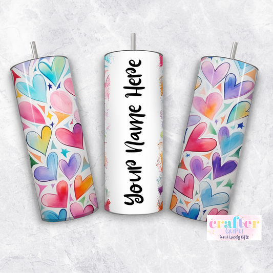 Personalized Name Tumbler Hearts CGFLG27