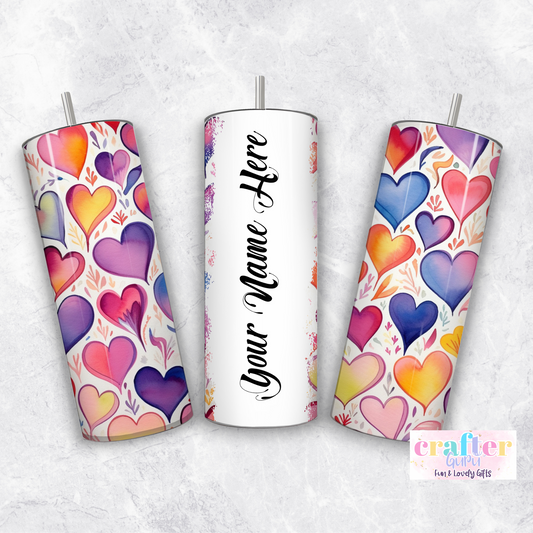 Personalized Name Tumbler Hearts CGFLG28