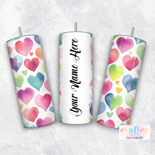 Personalized Name Tumbler Hearts CGFLG29