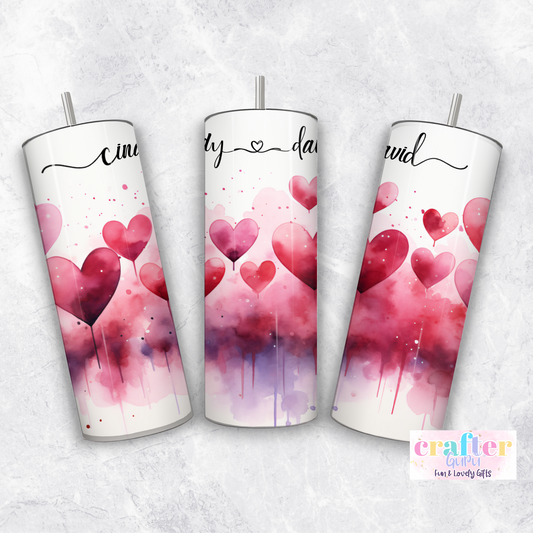 Personalized Couple Name Tumbler Hearts CGFLG30