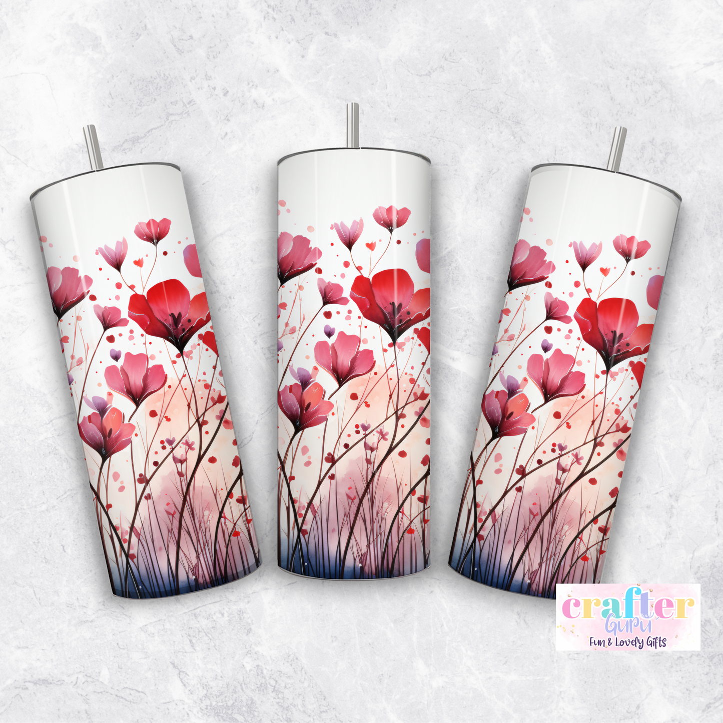 Heart & Flowers Tumbler CGFLG33