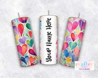 Personalized Name Tumbler Hearts CGFLG25