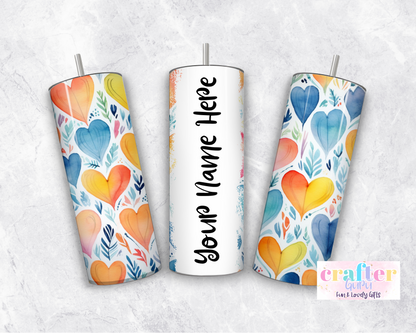 Personalized Name Tumbler Hearts CGFLG26