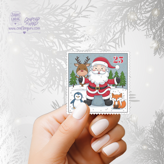 Santa & Friends Christmas Stamp Sticker - STK-003