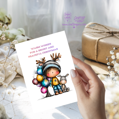 Warm Wishes for a Bright and Peaceful Christmas – Christmas Card– CRD-CH-020