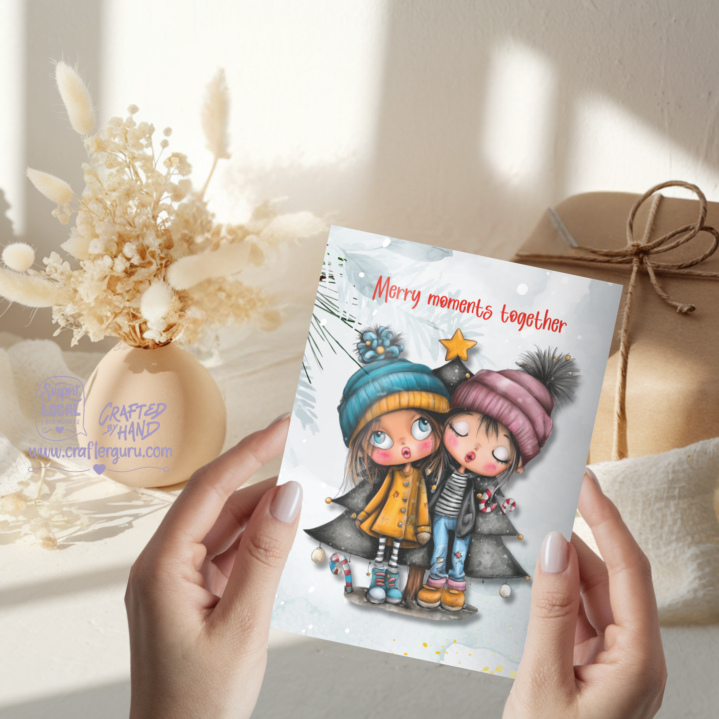 Cute Christmas Card – Merry Moments Together Couple Edition- CRD-CH-013