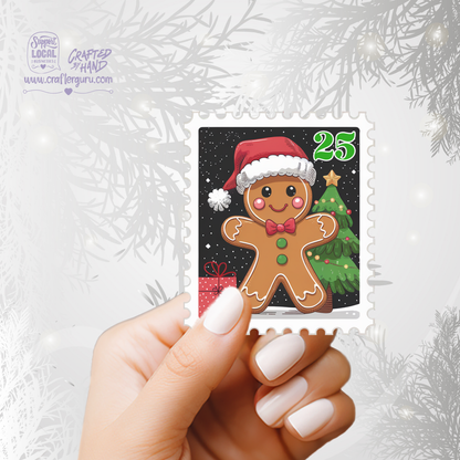 Gingerbread Christmas Stamp Sticker - STK-001