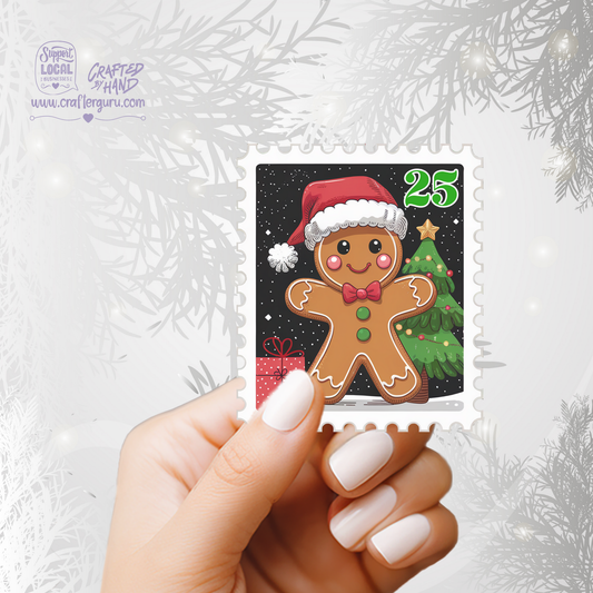 Gingerbread Christmas Stamp Sticker - STK-001