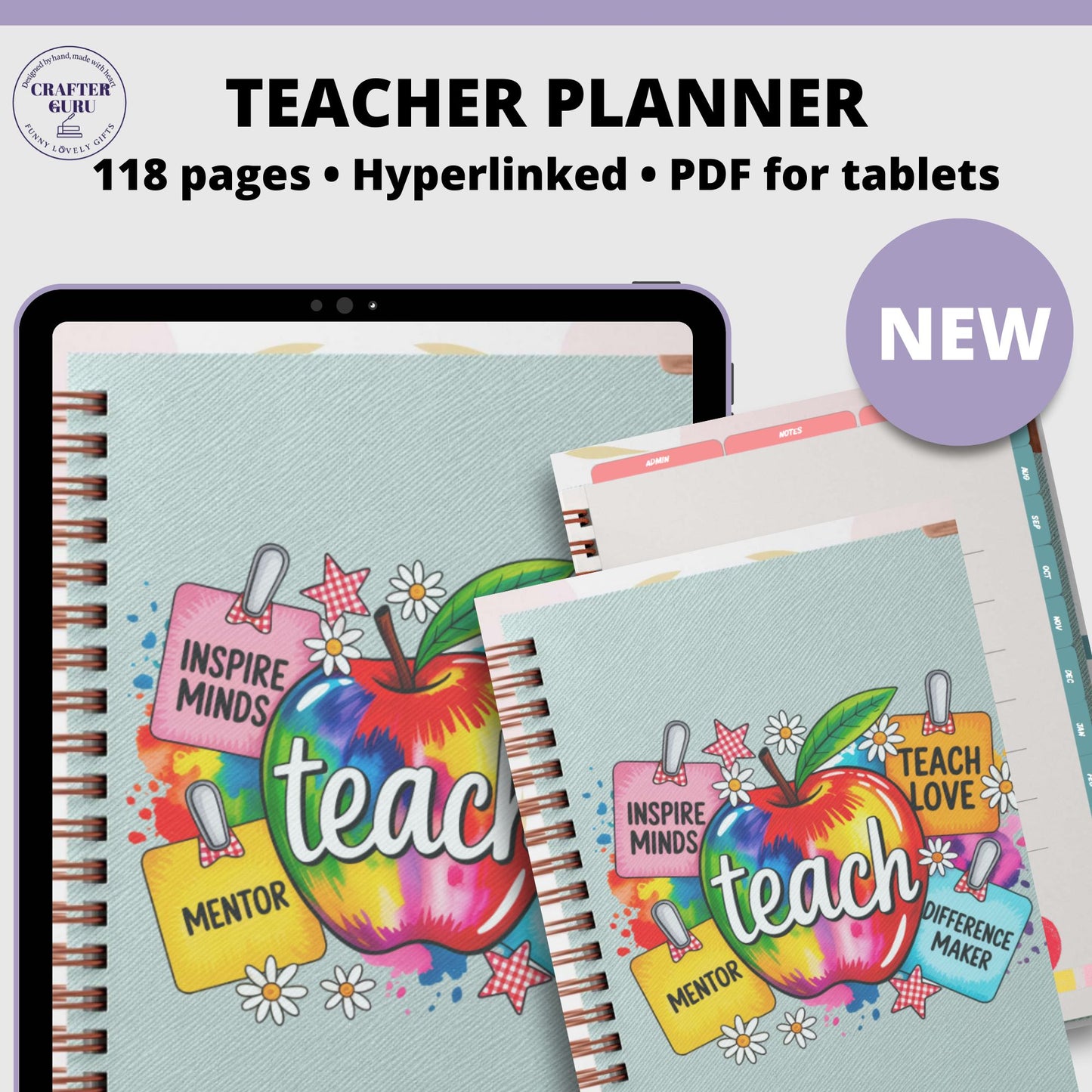 Teacher Digital Planner 2025 2026 Undated, Teacher Planner, Goodnotes Planner, Academic Planner, Lesson Planner, Daily Planner for Teachers