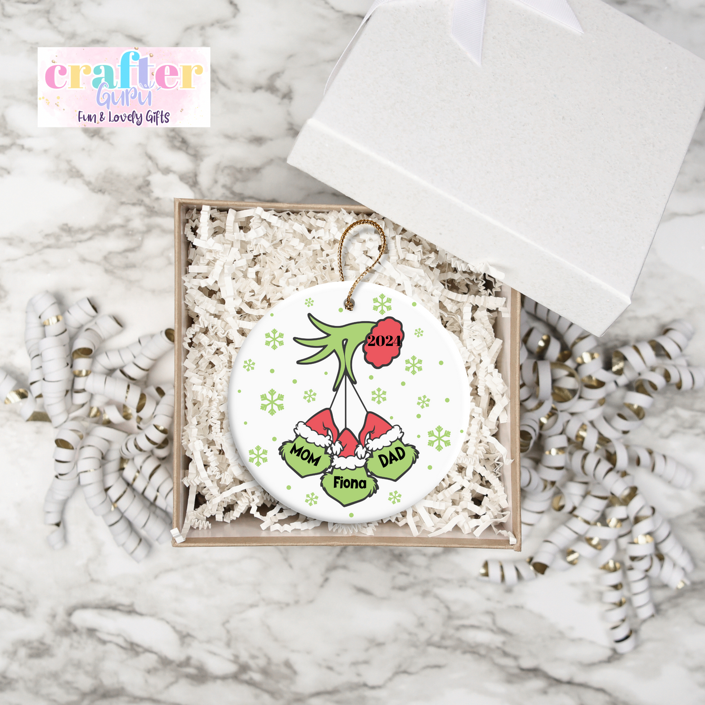 Personalized Family Christmas Ornament (grinch)