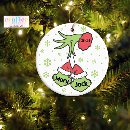 Personalized Family Christmas Ornament (grinch)