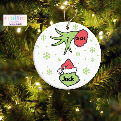 Personalized Family Christmas Ornament (grinch)