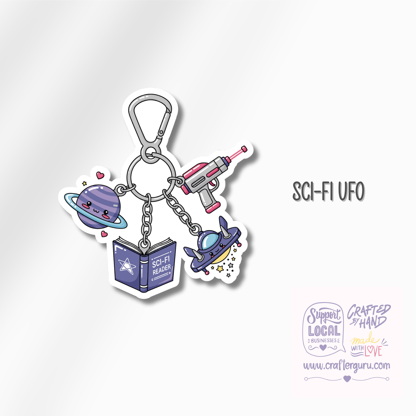 Bookish Genre Charms Sticker - Fantasy, Sci-Fi & Psychology Reader Gifts - Waterproof Kindle Decal- STK-005