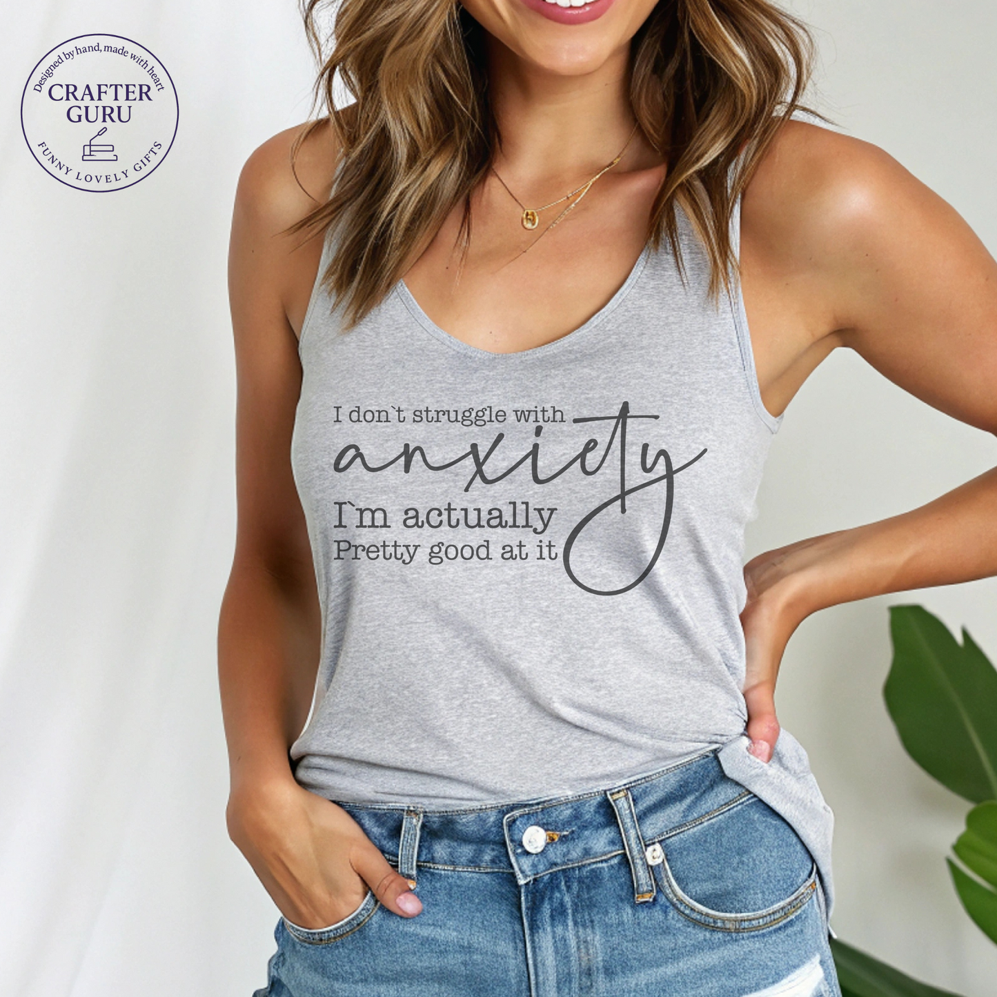 Actually Pretty Good at It Anxiety ( Ladies RACERBACK TANK )