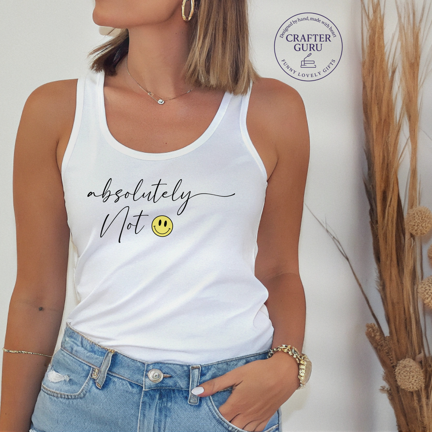 Absolutely Not 🙂 – Unisex Minimalist( Ladies RACERBACK TANK )