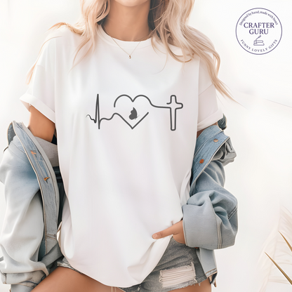 Faith Heartbeat T-Shirt – Christian Cross (unisex Adult Tees)