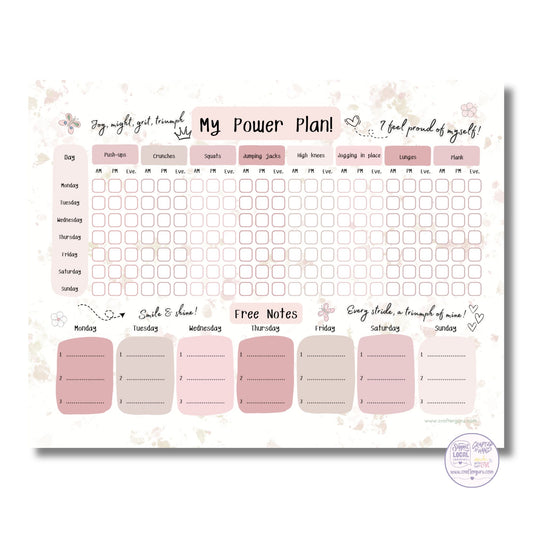 My Power Plan! - Fitness & Wellness Weekly Tracker Notepad
