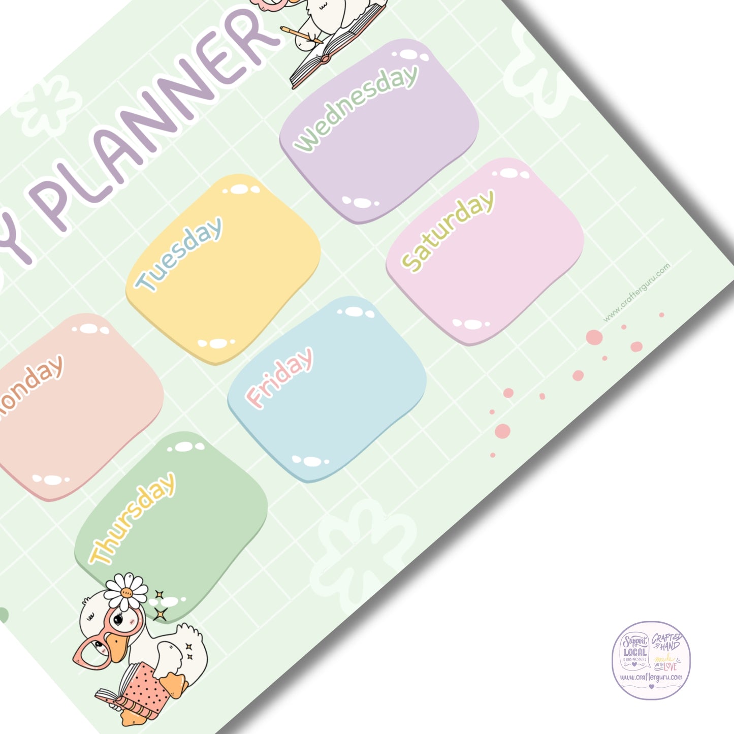 Kawaii Duck Weekly Study Planner