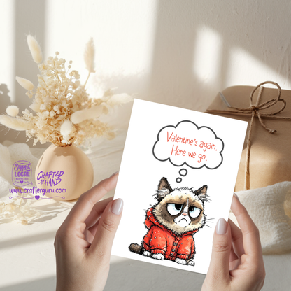 Valentine’s Again, Here We Go – Funny Anti-Valentine Card (Sticker Inside) VGC-003