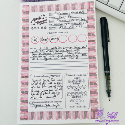 Book Review Notepad – Pink Bookish Edition