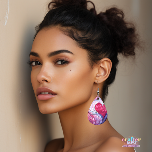 Valentine Teardrop Earring Light Pink #1002